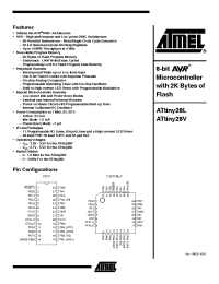 Datasheet ATtiny28L-4MC manufacturer ATMEL