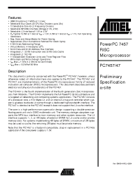 Datasheet PC7447MGH1000L manufacturer ATMEL