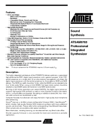 Datasheet SAM9703 manufacturer ATMEL