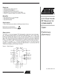Datasheet T0351 manufacturer ATMEL