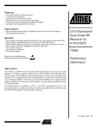 Datasheet T0352 manufacturer ATMEL