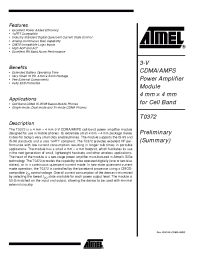 Datasheet T0372 manufacturer ATMEL
