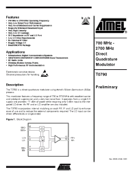 Datasheet T0790 manufacturer ATMEL