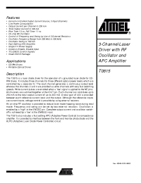 Datasheet T0815 manufacturer ATMEL