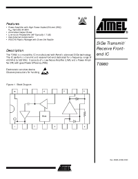 Datasheet T0980 manufacturer ATMEL