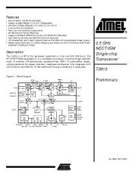 Datasheet T2813 manufacturer ATMEL