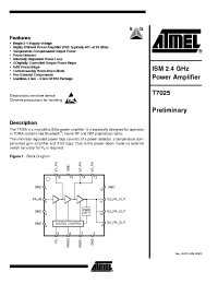 Datasheet T7025 manufacturer ATMEL