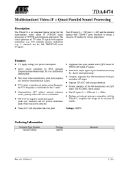 Datasheet TDA4474-MSD manufacturer ATMEL