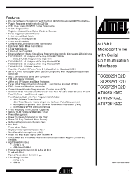 Datasheet TSC80251G2D-16CB manufacturer ATMEL