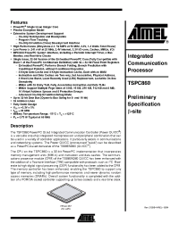Datasheet TSPC860XRMZPU66D manufacturer ATMEL