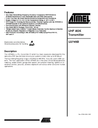 Datasheet U2745B-MFB manufacturer ATMEL