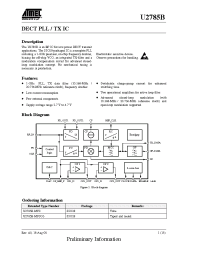 Datasheet U2785B-MFS manufacturer ATMEL