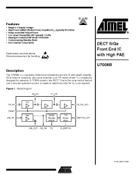Datasheet U7006B manufacturer ATMEL