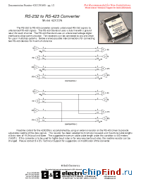 Datasheet MODEL423CON manufacturer B&B Electronics