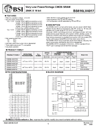 Datasheet BD616LV4017ACG70 manufacturer BSI
