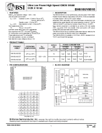 Datasheet BH616UV8010DI-70 manufacturer BSI