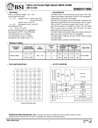 Datasheet BH62UV1600AI-70 manufacturer BSI