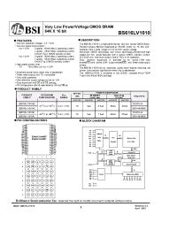Datasheet BS616LV1010EC manufacturer BSI