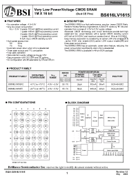 Datasheet BS616LV1615-70 manufacturer BSI