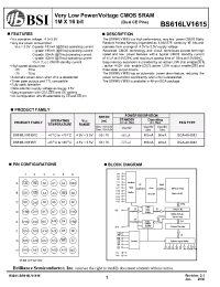 Datasheet BS616LV1615FC manufacturer BSI