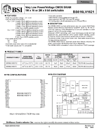 Datasheet BS616LV1621 manufacturer BSI