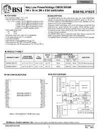 Datasheet BS616LV1625 manufacturer BSI