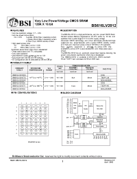 Datasheet BS616LV2012DC manufacturer BSI