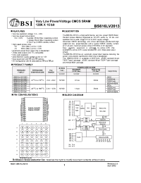Datasheet BS616LV2013TI manufacturer BSI