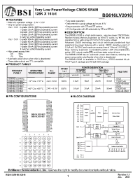 Datasheet BS616LV2016ACP55 manufacturer BSI
