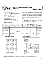 Datasheet BS616LV2018TI manufacturer BSI