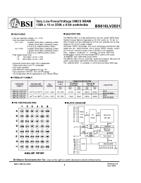 Datasheet BS616LV2021 manufacturer BSI