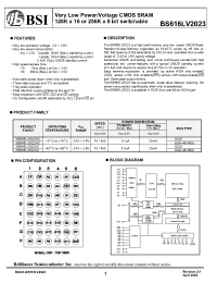 Datasheet BS616LV2023-10 manufacturer BSI