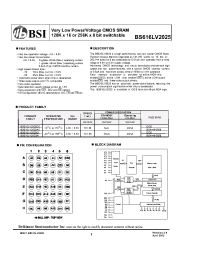 Datasheet BS616LV2025 manufacturer BSI