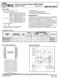 Datasheet BS616LV8017 manufacturer BSI
