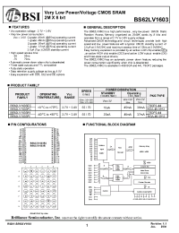 Datasheet BS62LV1603EIP55 manufacturer BSI
