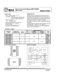 Datasheet BS62LV2565SI manufacturer BSI