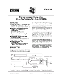 Datasheet ADC574A manufacturer Burr-Brown
