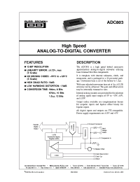 Datasheet ADC803SMQ manufacturer Burr-Brown