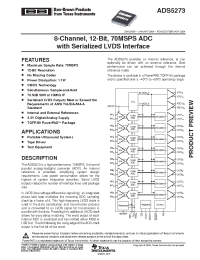 Datasheet ADS5273 manufacturer Burr-Brown