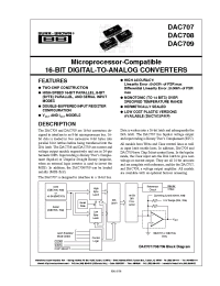 Datasheet DAC707 manufacturer Burr-Brown