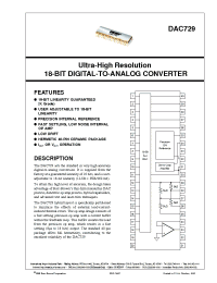 Datasheet DAC729KH manufacturer Burr-Brown