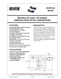 Datasheet DCP010515D manufacturer Burr-Brown