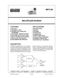 Datasheet MPY100AM manufacturer Burr-Brown