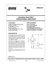 Datasheet OPA2107 manufacturer Burr-Brown