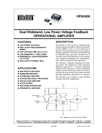 Datasheet OPA2650 manufacturer Burr-Brown
