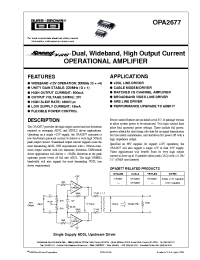 Datasheet OPA2677N manufacturer Burr-Brown