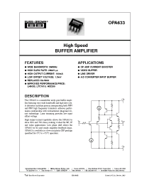Datasheet OPA633KP manufacturer Burr-Brown