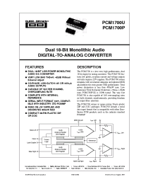 Datasheet PCM1700 manufacturer Burr-Brown