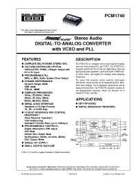 Datasheet PCM1740 manufacturer Burr-Brown