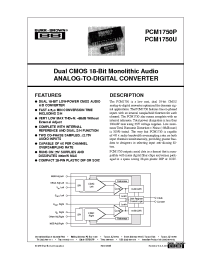 Datasheet PCM1750P manufacturer Burr-Brown